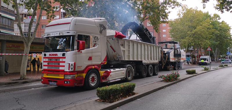 Transporte de asfalto y fresados